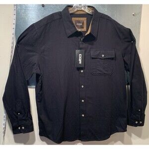 CQR Tactical Gear 100% Cotton Flannel XL BLACK Corduroy Flip Cuff Button Up NWT
